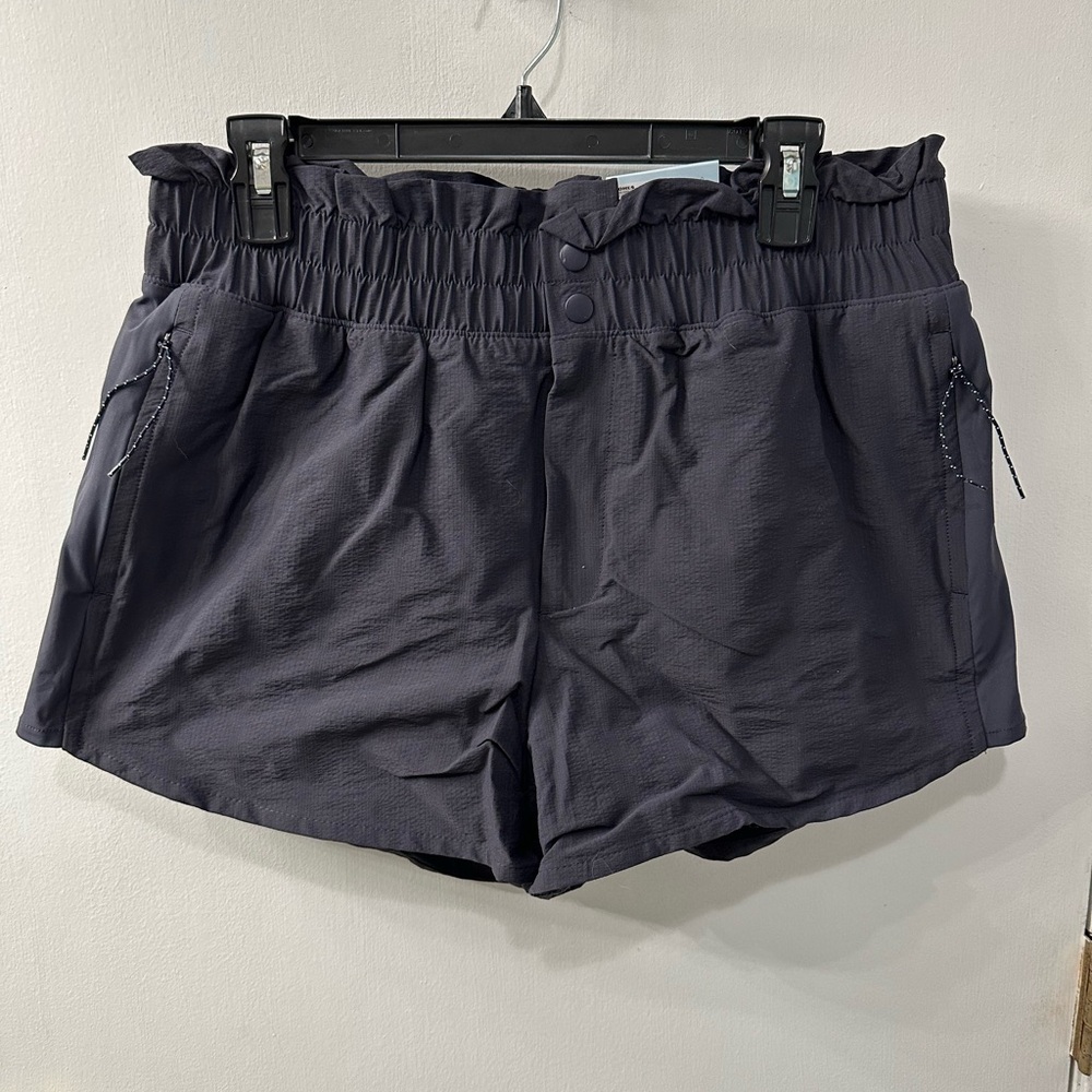 Light Black Athletic Shorts with Elastic Waistband and Built in Underwear